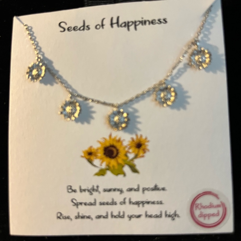 NEW - Seeds of Happiness - 18" Silver Sunflower Necklace.
PRICE  DROP